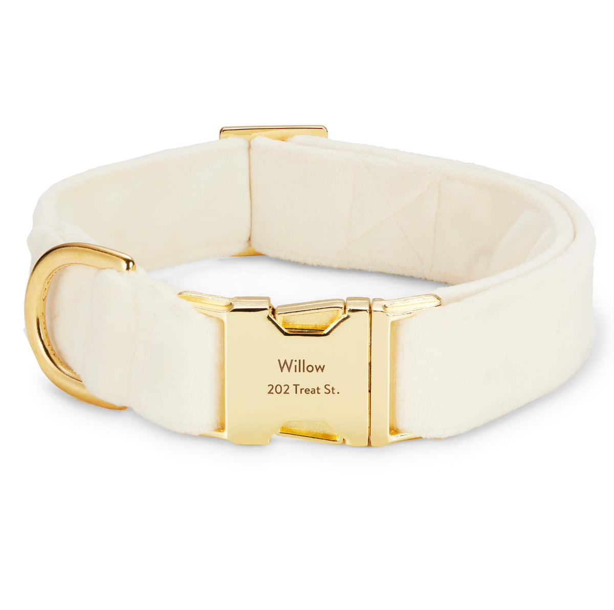 Ivory Velvet Dog Collar
