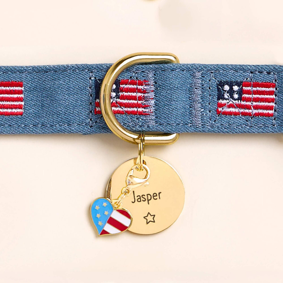 I Heart America Collar Charm