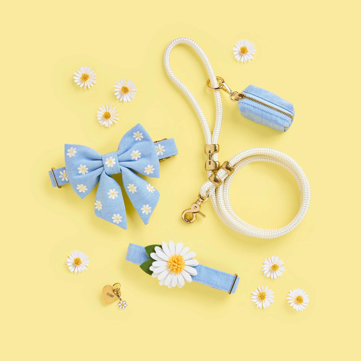 Daisy Embroidered Dog Collar