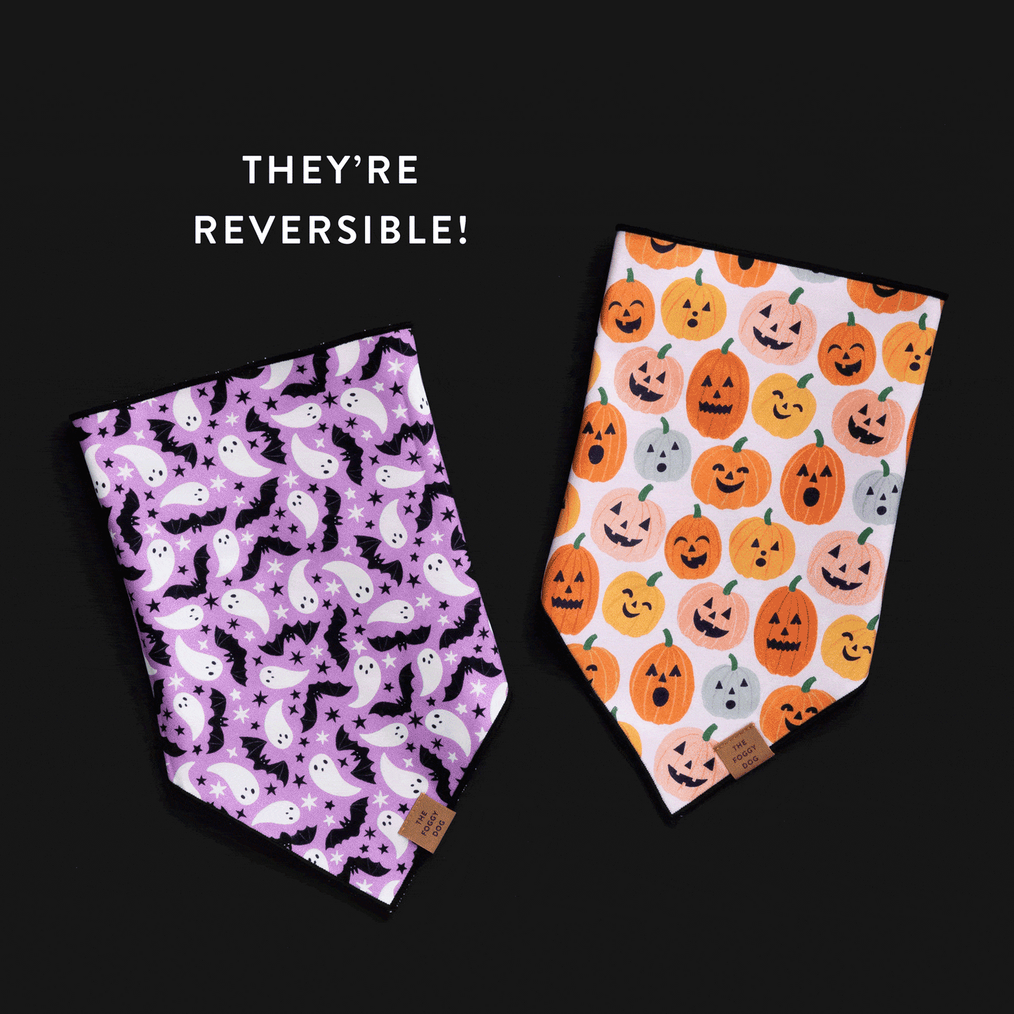 Jack-o’-Lanterns Reversible Dog Bandana