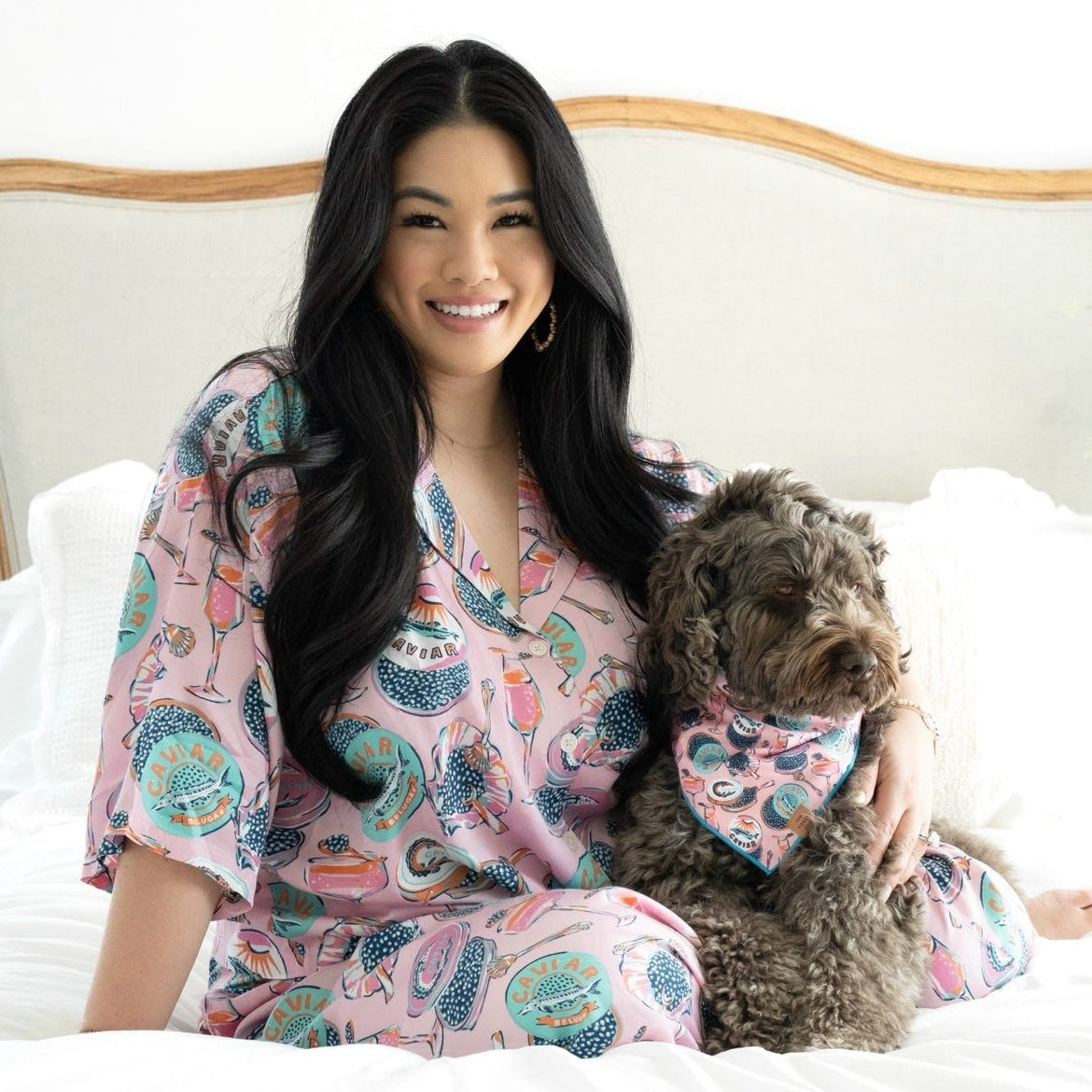 Printfresh x TFD Champagne & Caviar Mom + Dog Matching Gift Set (Long PJs)