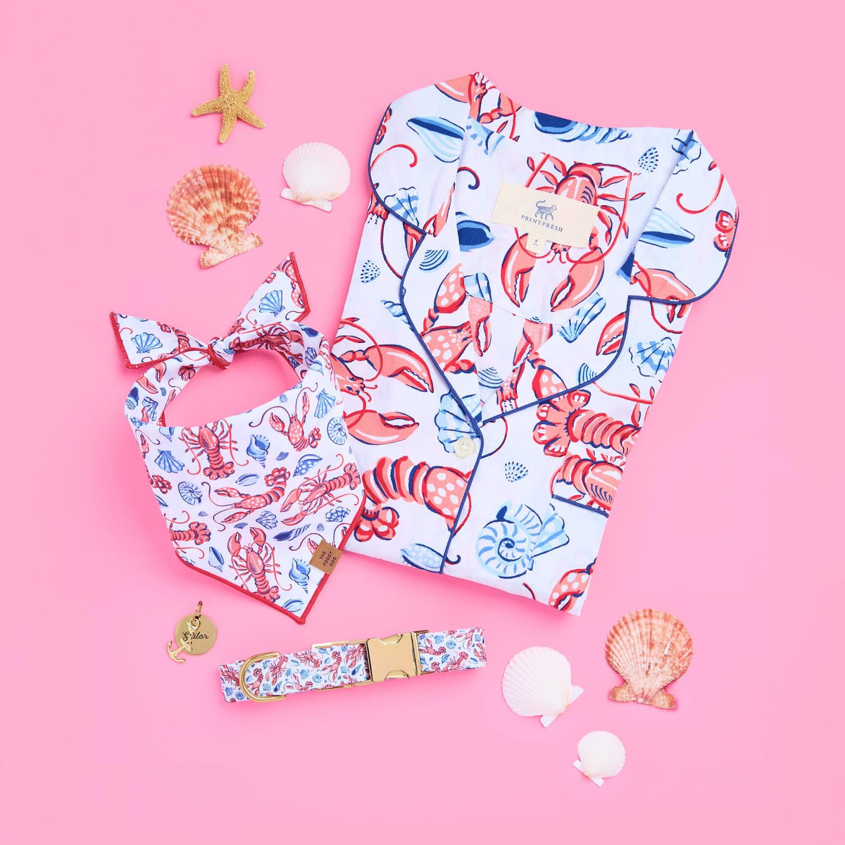Printfresh x TFD Lobster Landing Dog Bandana