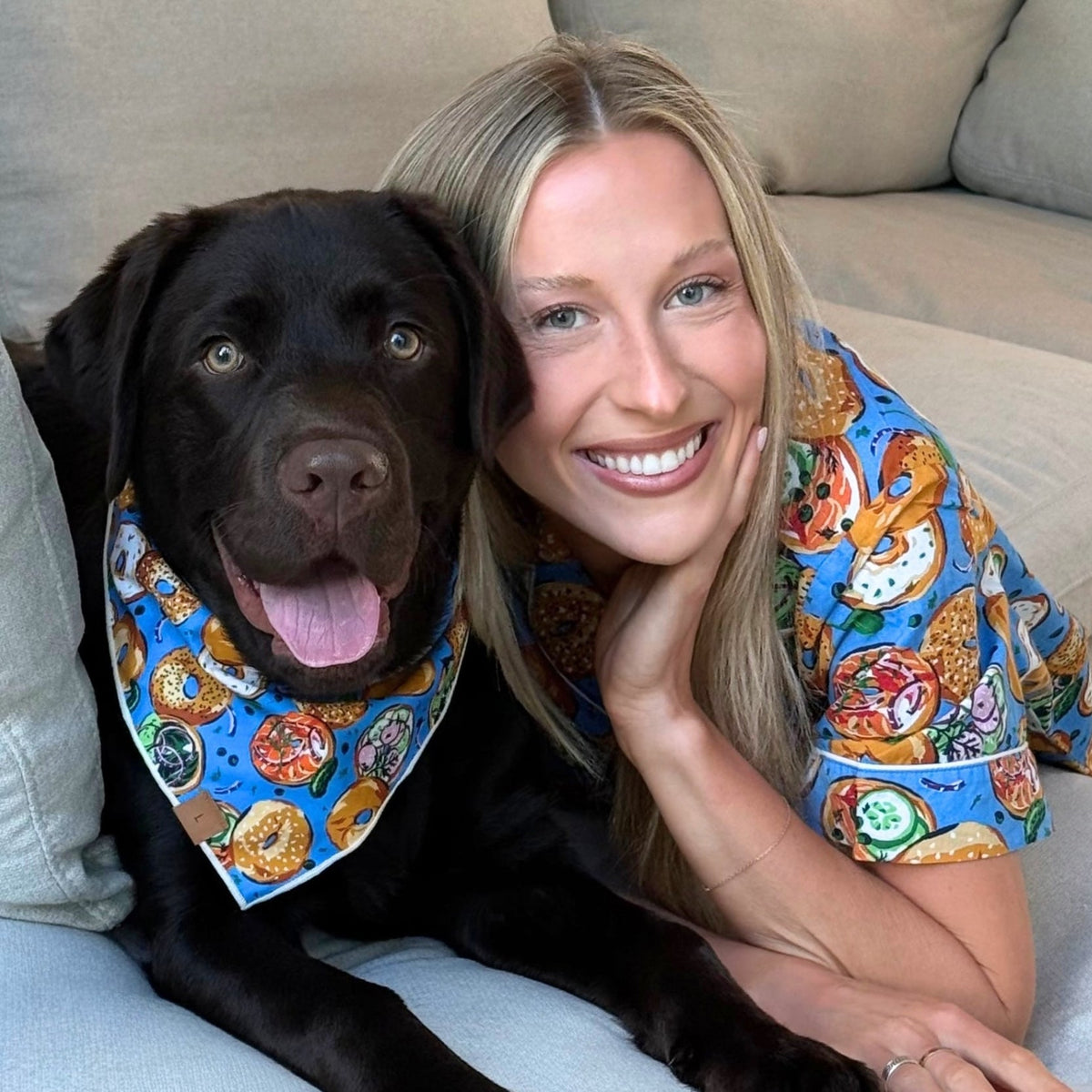 Printfresh x TFD Bagels & Schmear Mom + Dog Matching Gift Set (Short PJs)