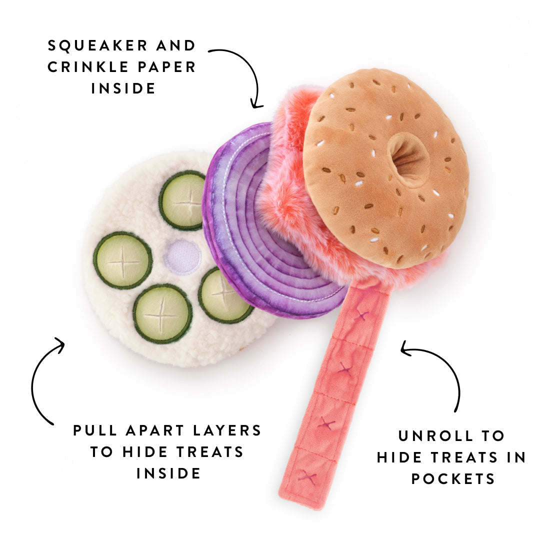 Bagel and Lox Interactive Snuffle Dog Toy