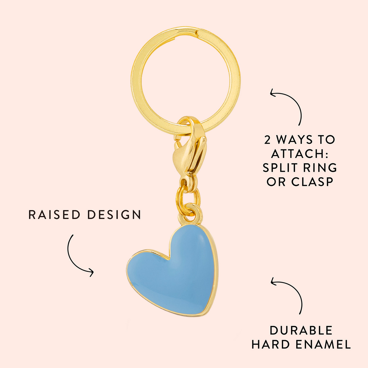 Blue Heart Collar Charm