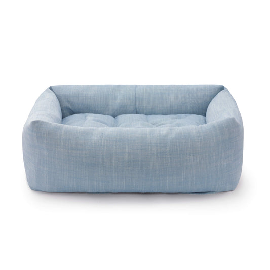Chambray Blue Bolster Dog Bed