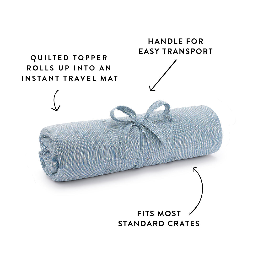 Chambray Blue Bolster Dog Bed