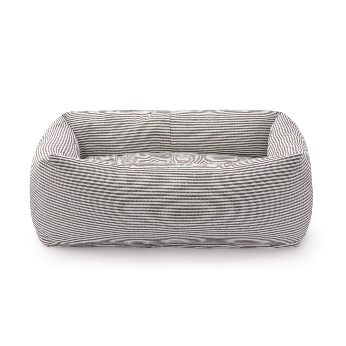 Charcoal Stripe Bolster Dog Bed