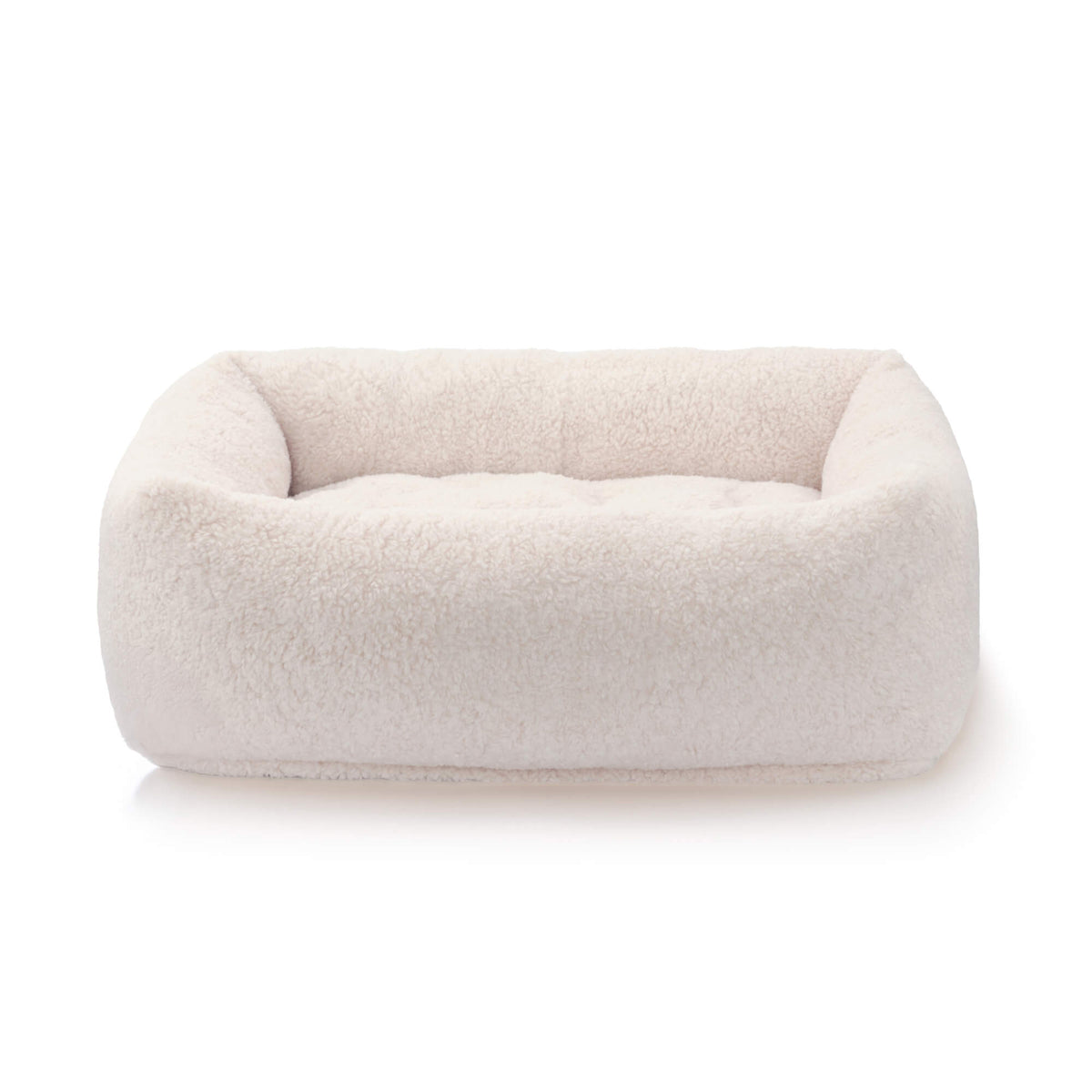 Ivory Recycled Sherpa Bolster Dog Bed