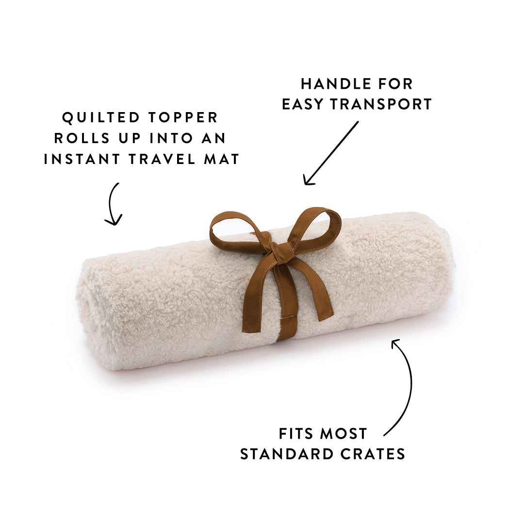 Ivory Recycled Sherpa Bolster Dog Bed