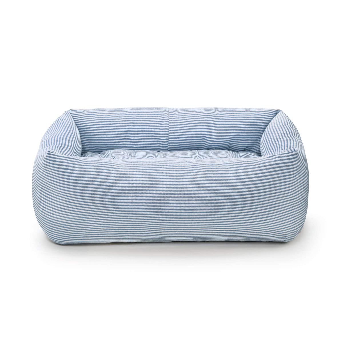 Lake Blue Stripe Bolster Dog Bed