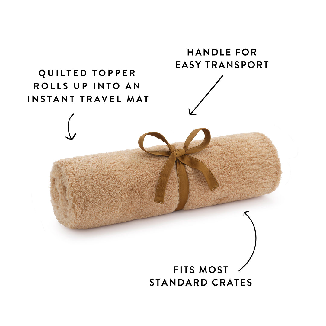 Latte Recycled Sherpa Bolster Dog Bed