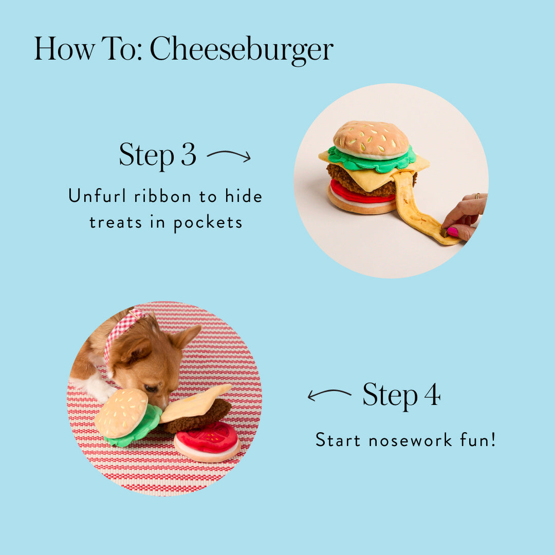 Cheeseburger Interactive Snuffle Dog Toy