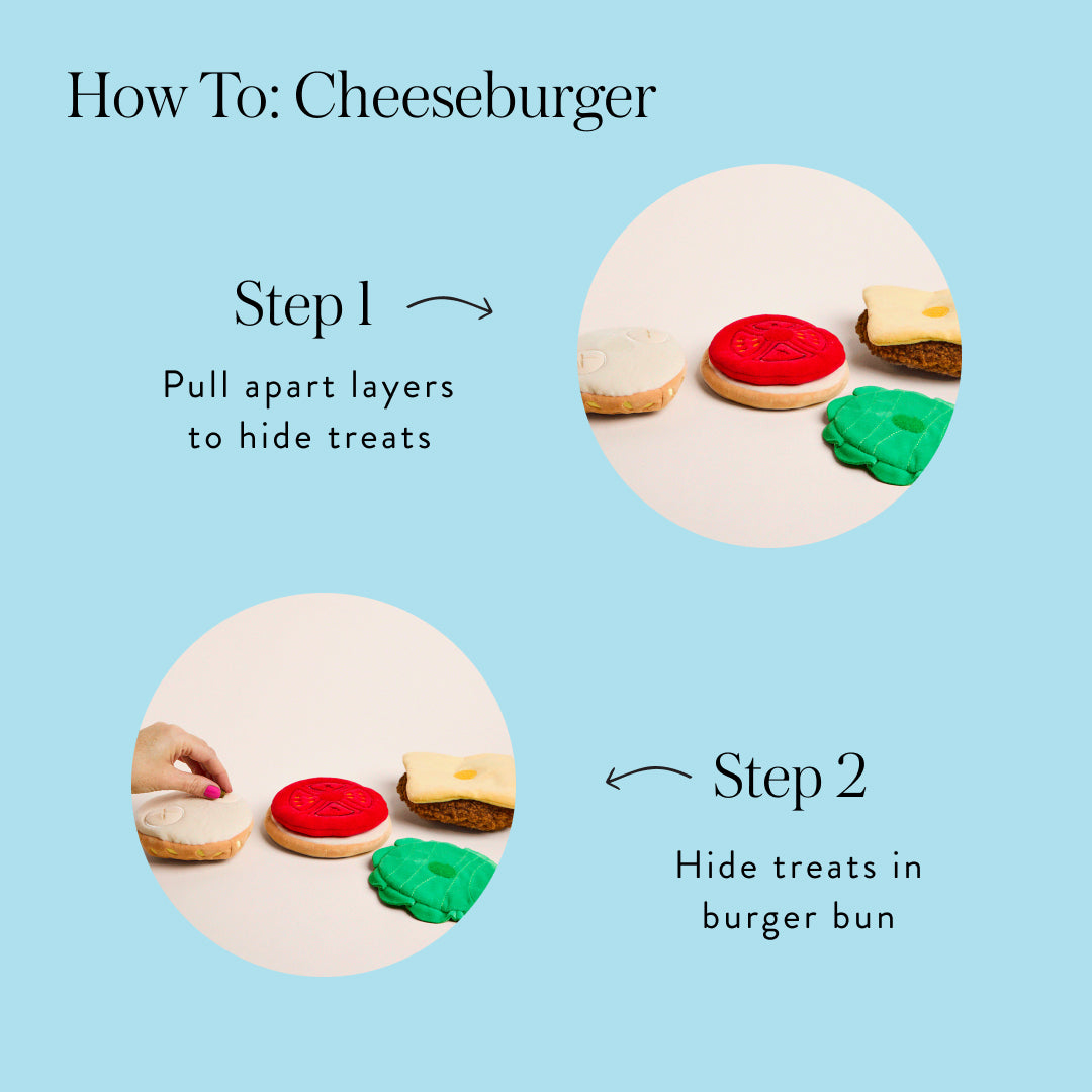 Cheeseburger Interactive Snuffle Dog Toy