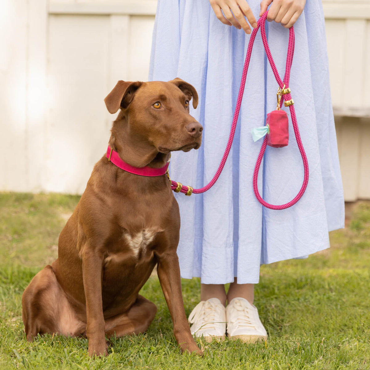 Hot Pink Waxed Canvas Waste Bag Holder