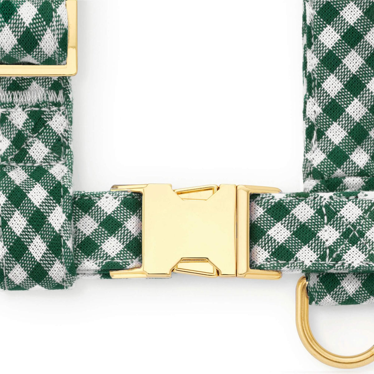 Evergreen Gingham Dog Harness