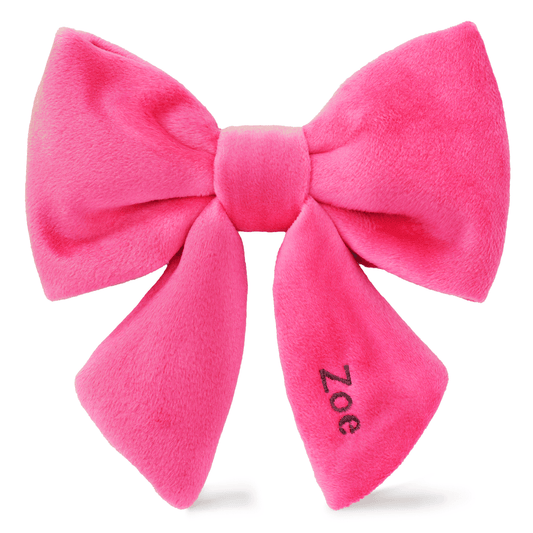 Hot Pink Velvet Lady Dog Bow