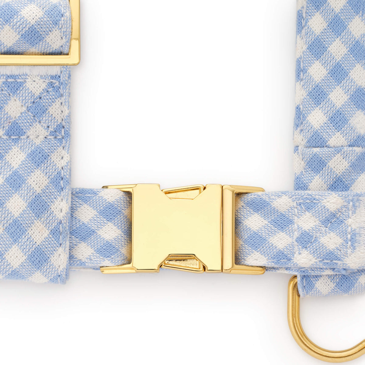 Sky Blue Gingham Dog Harness