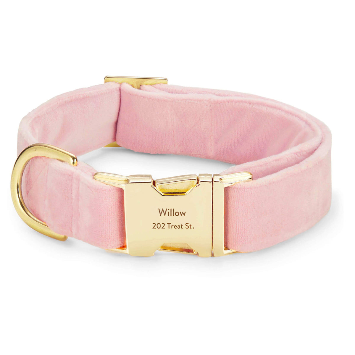 Blush Pink Velvet Dog Collar