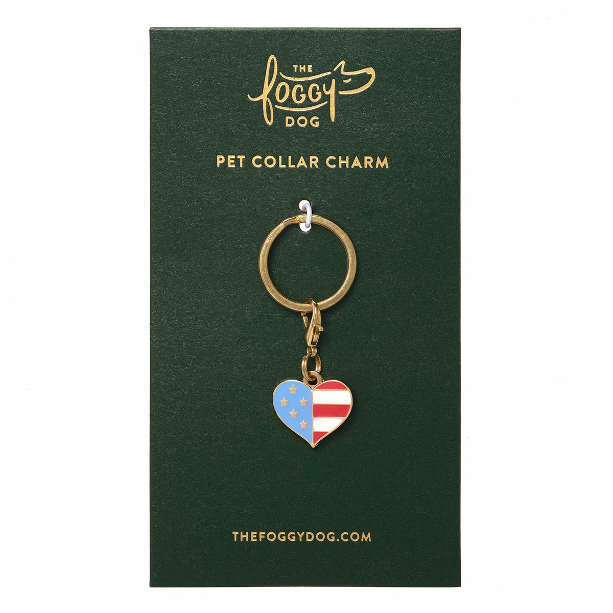 I Heart America Collar Charm