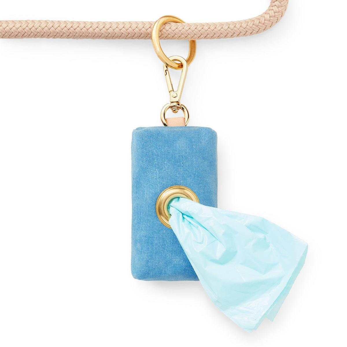 Powder Blue Waxed Canvas Waste Bag Holder