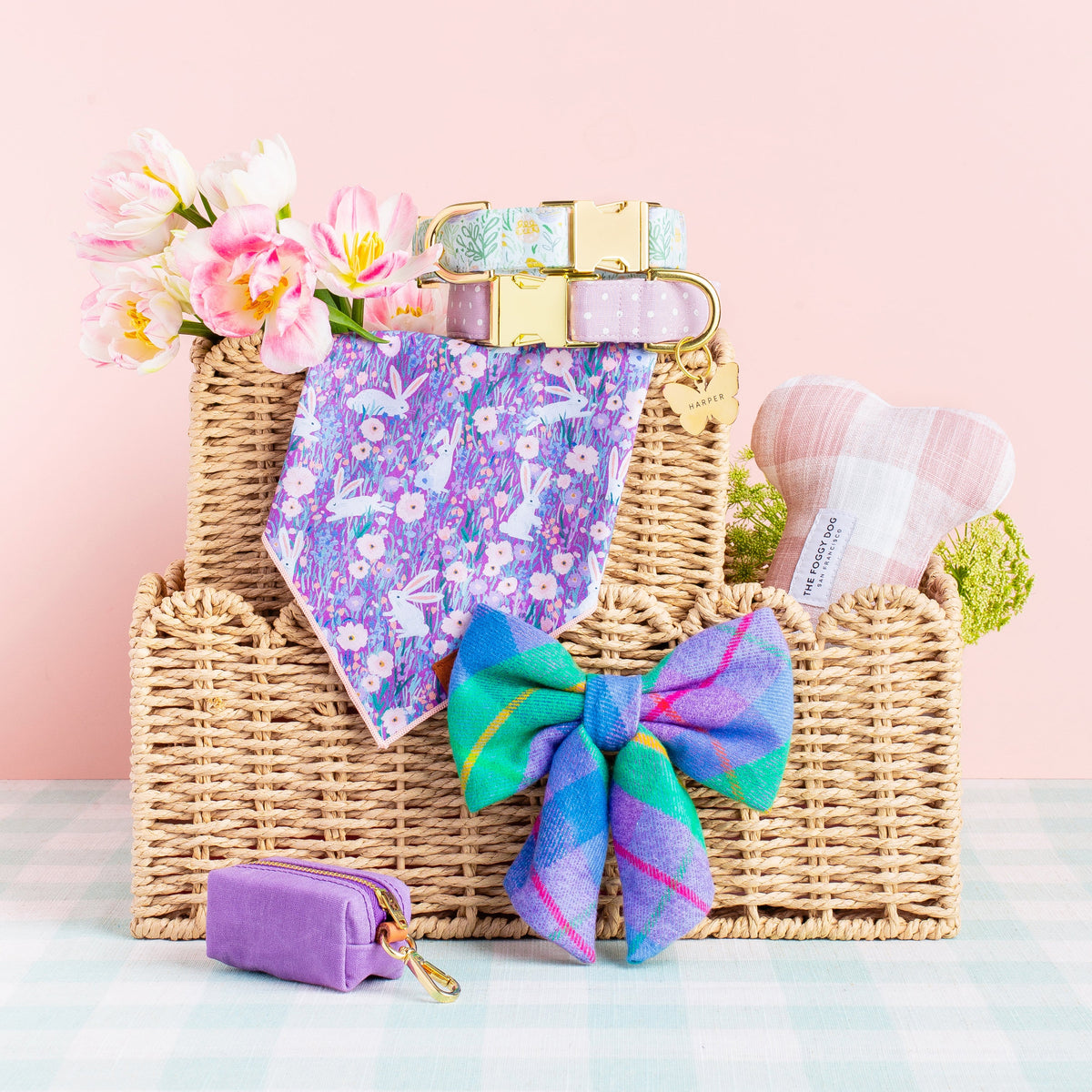 Violet Waxed Canvas Waste Bag Holder