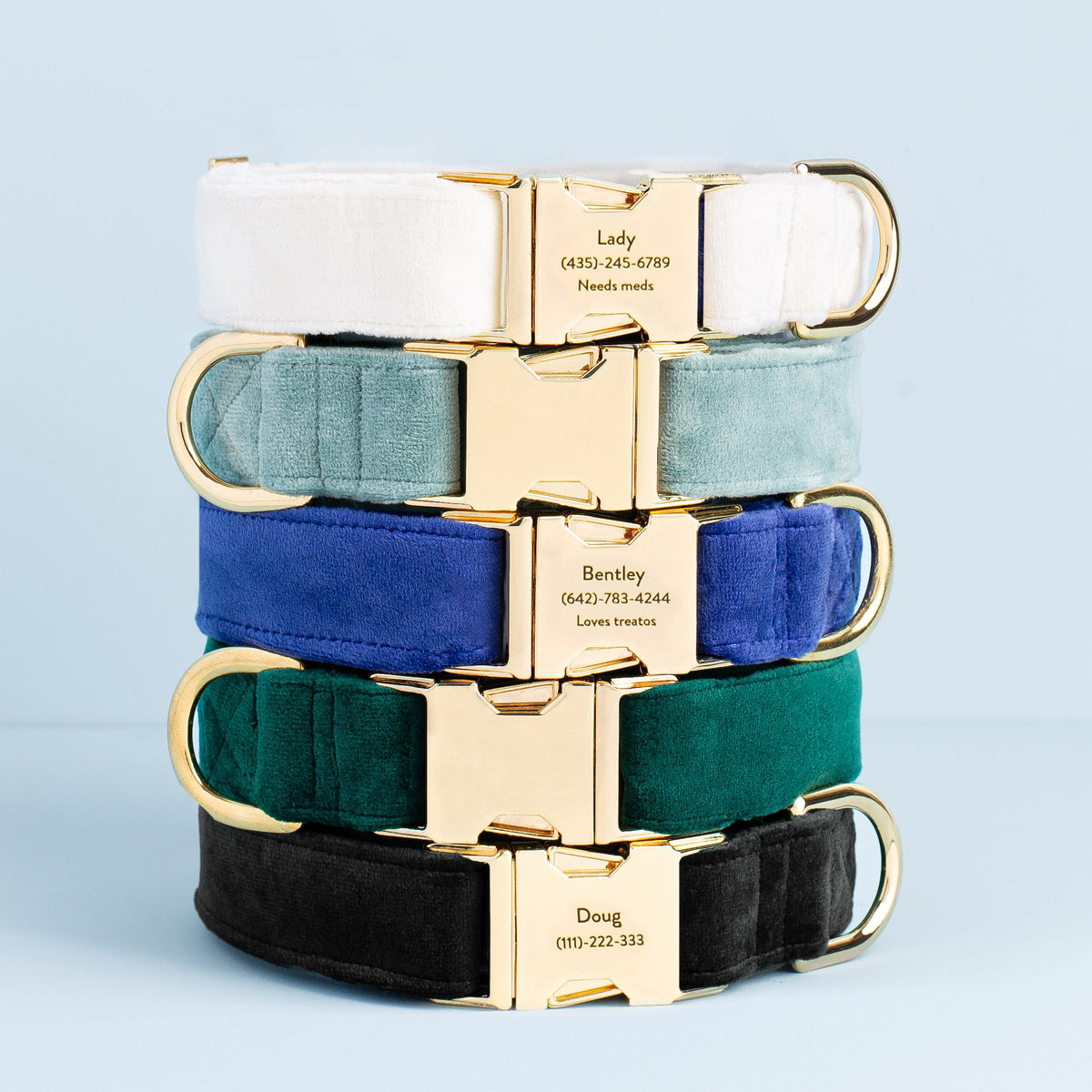 Ivory Velvet Dog Collar