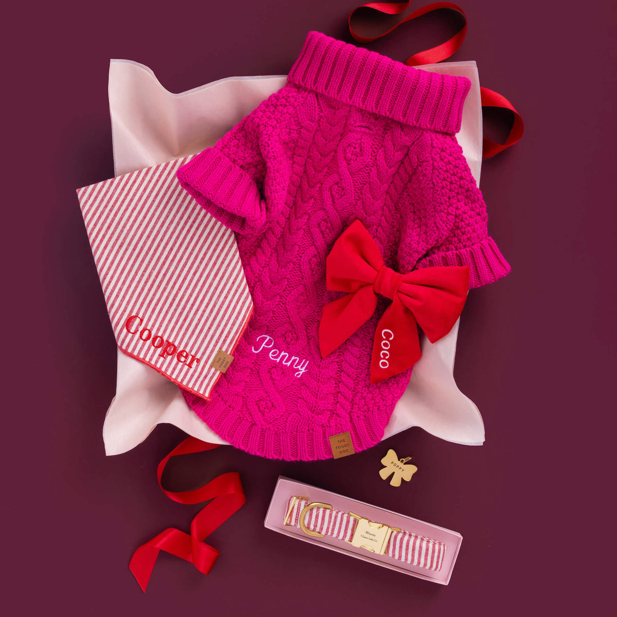 Red Stripe Dog Bandana