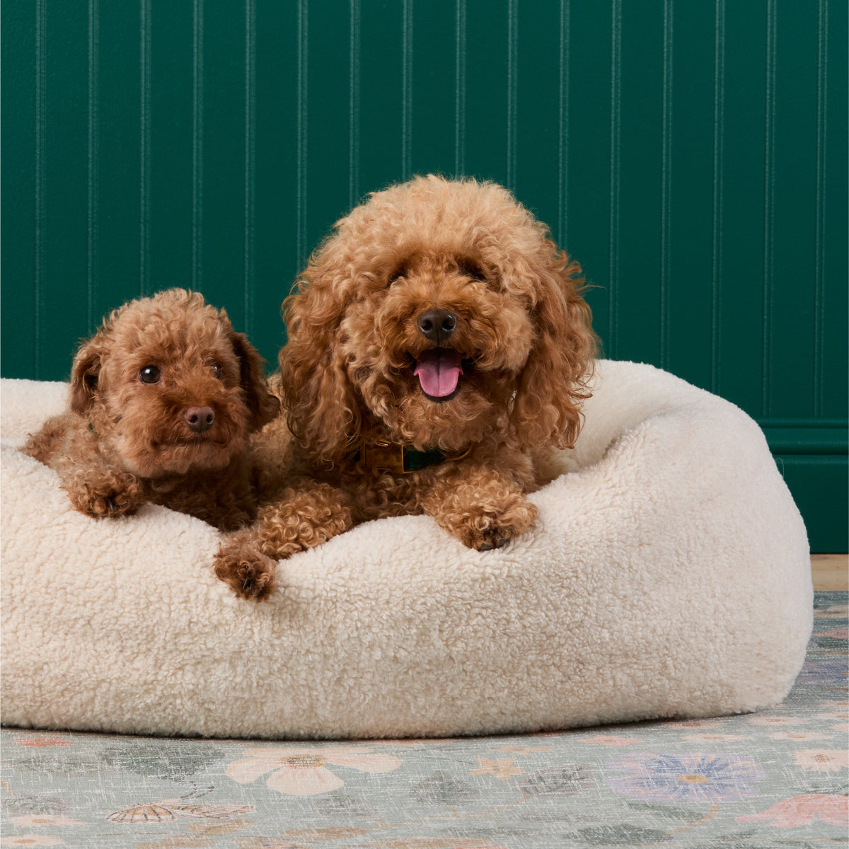 Ivory Recycled Sherpa Bolster Dog Bed