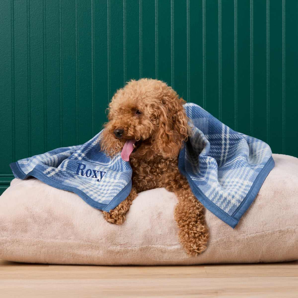 Natural Recycled Faux Fur Dog Bed