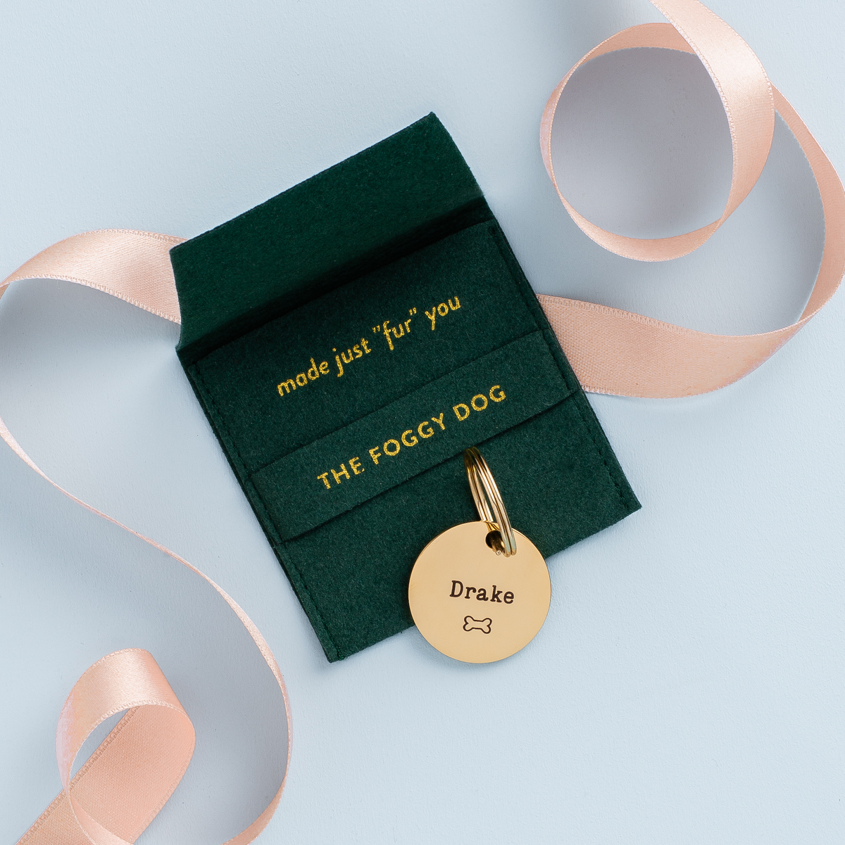 Circle Pet ID Tag: Bone Icon