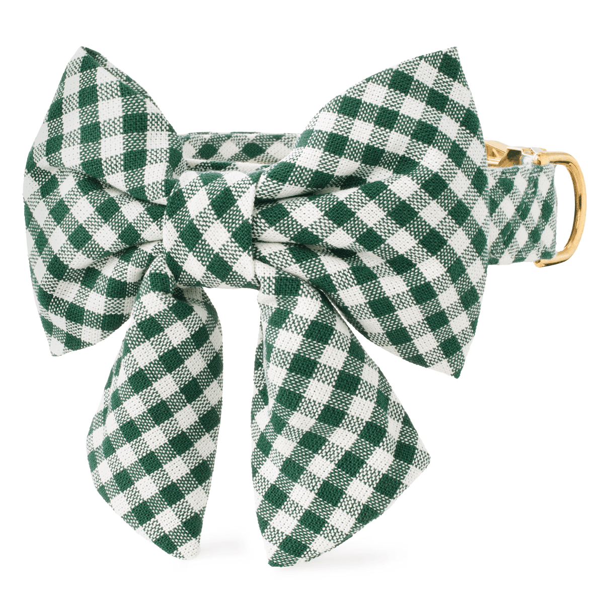 Evergreen Gingham Lady Bow Collar