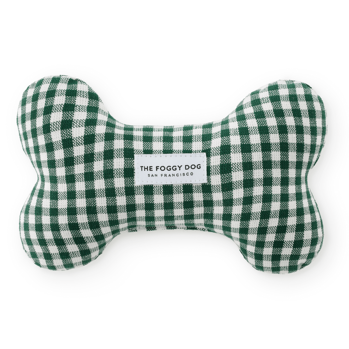Evergreen Gingham Dog Squeaky Toy