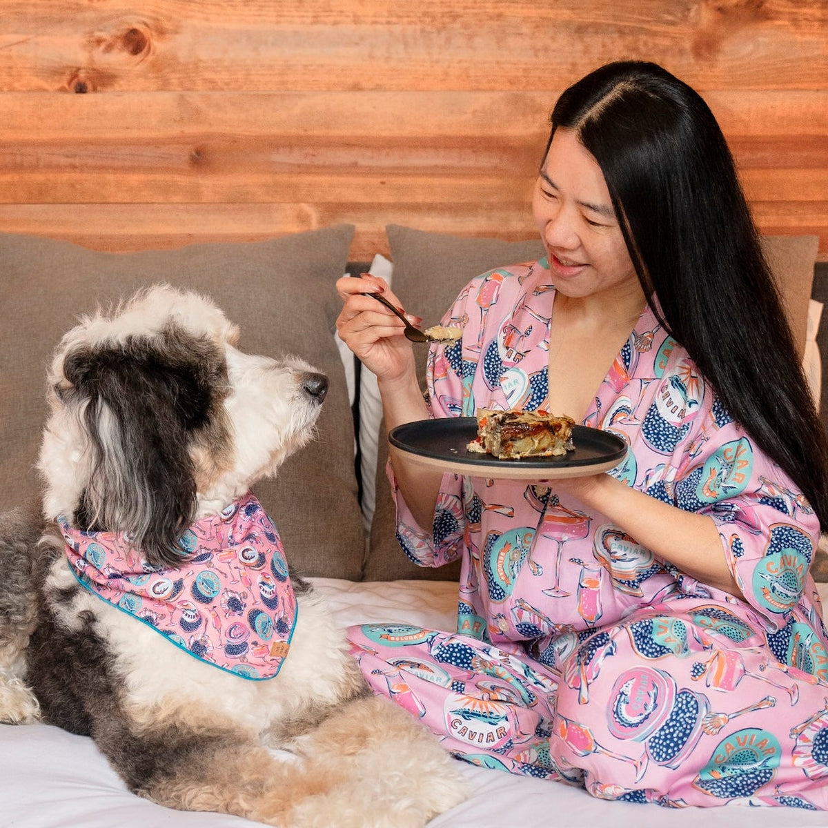 Printfresh x TFD Champagne & Caviar Mom + Dog Matching Gift Set (Long PJs)