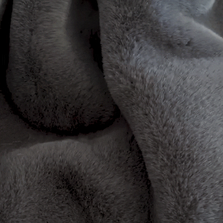 Smoky Gray Recycled Faux Fur Dog Bed