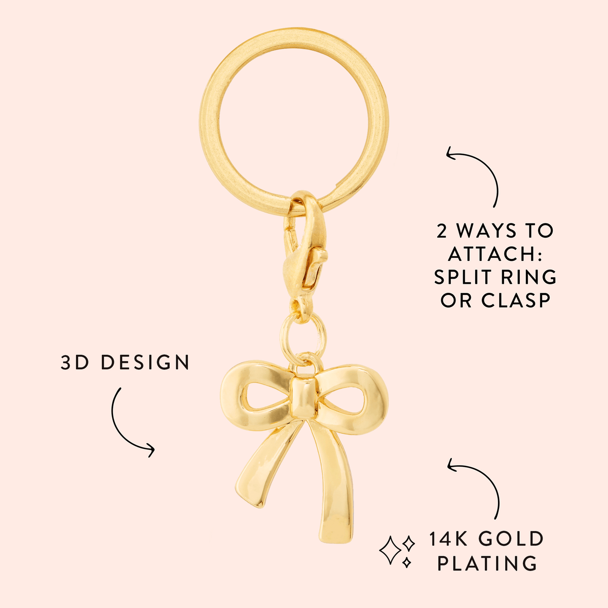 Gold Bow Collar Charm