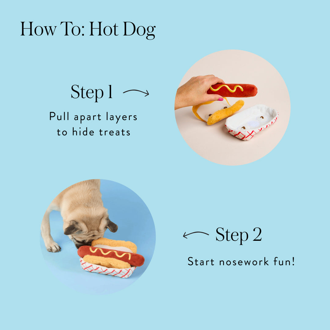 Hot Dog Interactive Snuffle Dog Toy