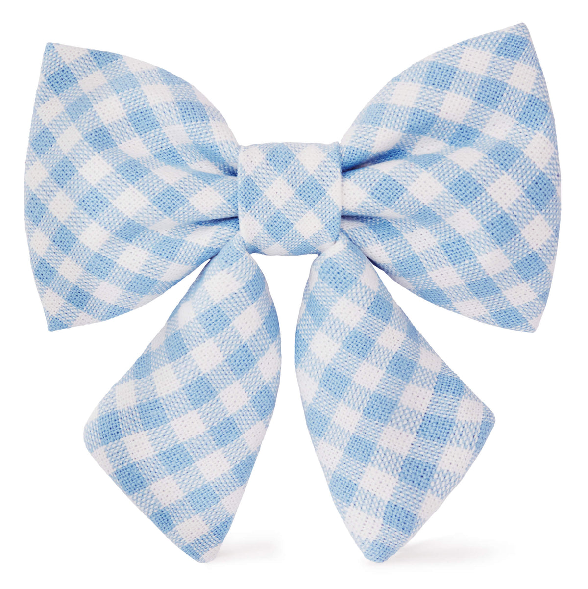Sky Blue Gingham Lady Dog Bow