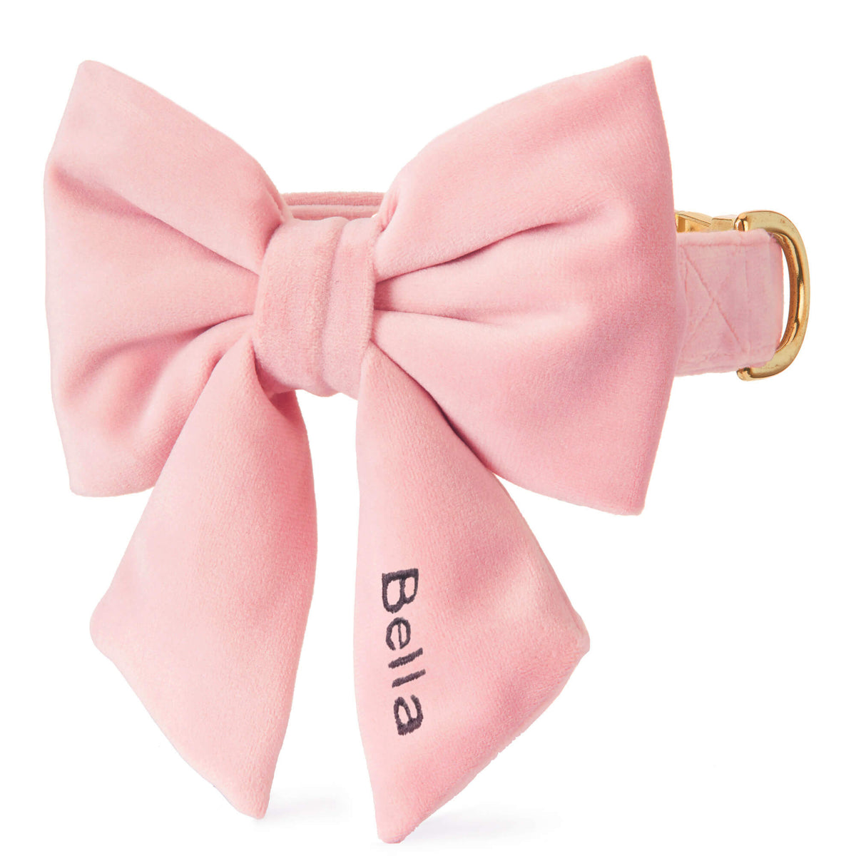 Blush Pink Velvet Lady Bow Collar