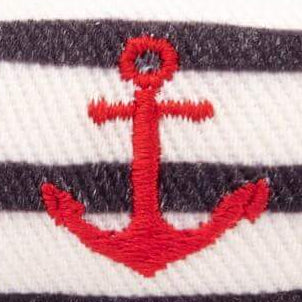Anchor Embroidered Bow Tie Collar