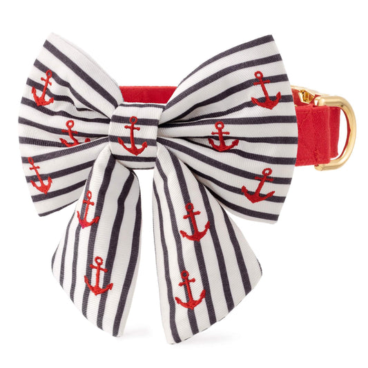 Anchor Embroidered Lady Bow Collar
