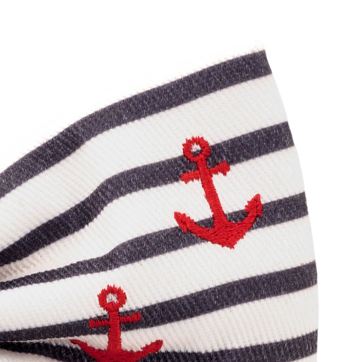 Anchor Embroidered Lady Dog Bow