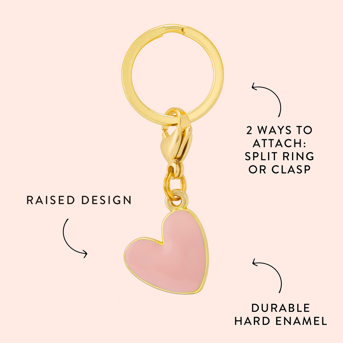 Pink Heart Collar Charm