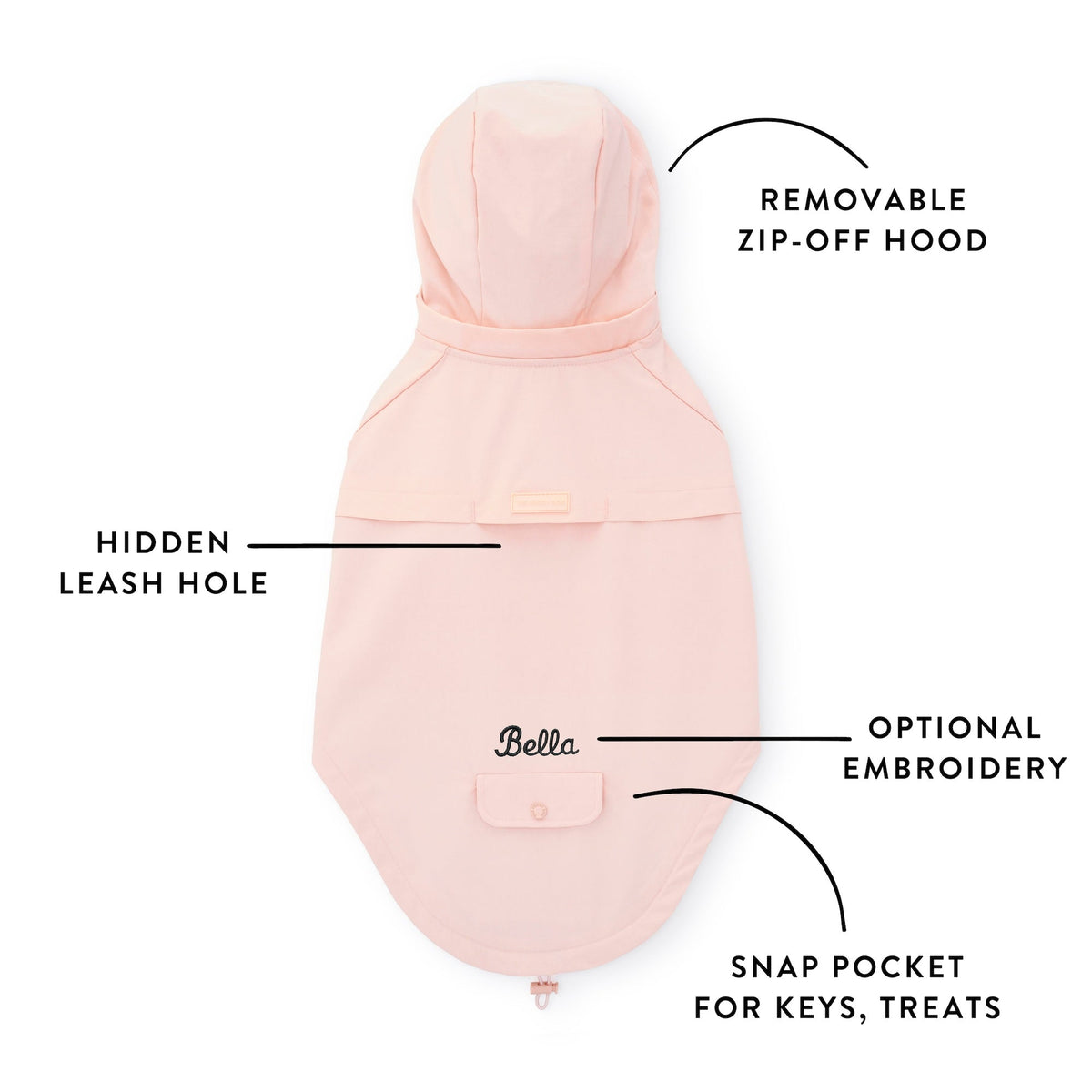 Petal Pink Dog Raincoat