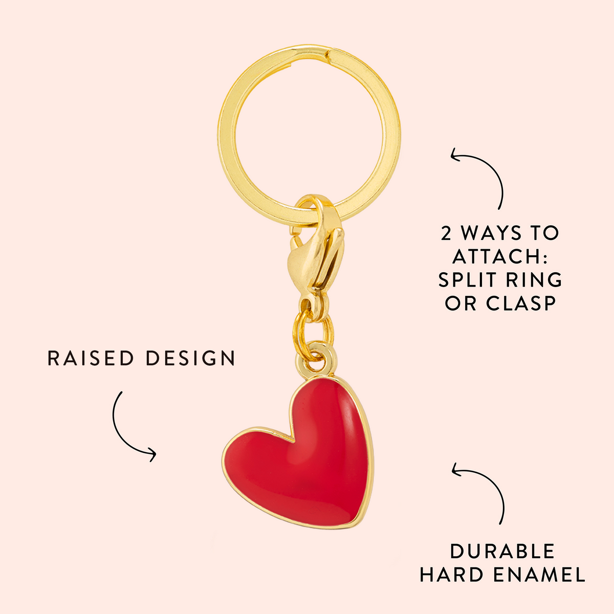 Red Heart Collar Charm