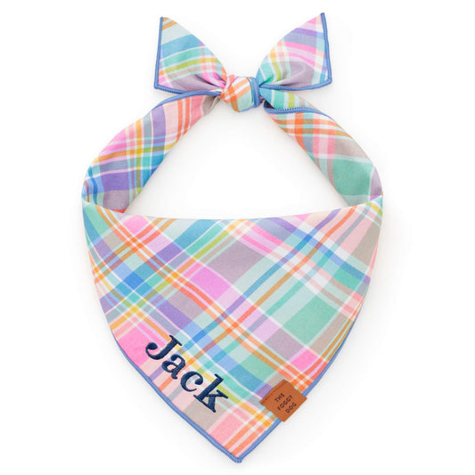 Blooming Plaid Dog Bandana