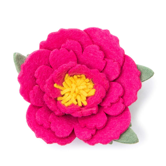 Hot Pink Peony Dog Collar Flower