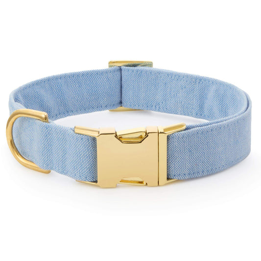 Blue Chambray Dog Collar