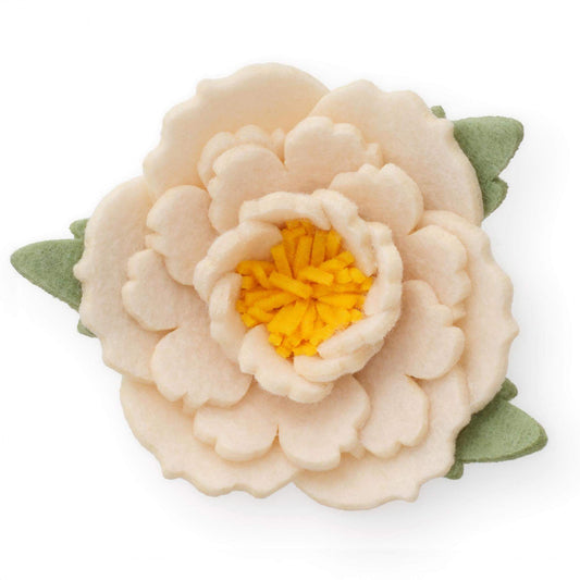 Ivory Peony Dog Collar Flower