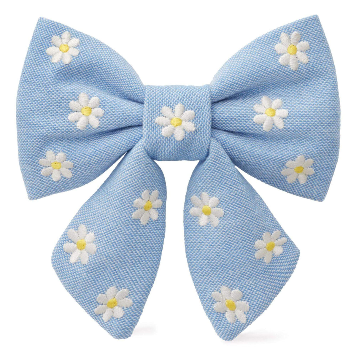 Daisy Embroidered Lady Dog Bow